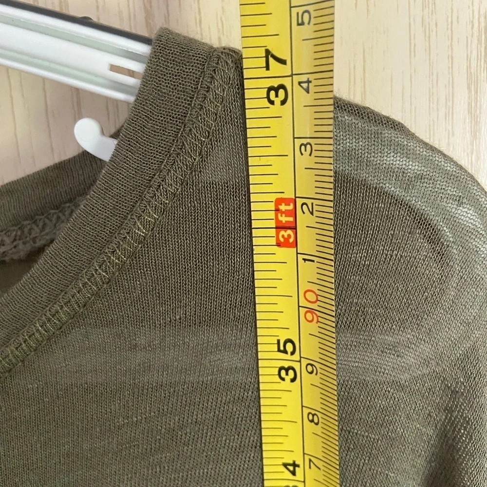 Free People Beach ‘Riverside’ Linen Tunic Sz Small Oversized Olive Green
